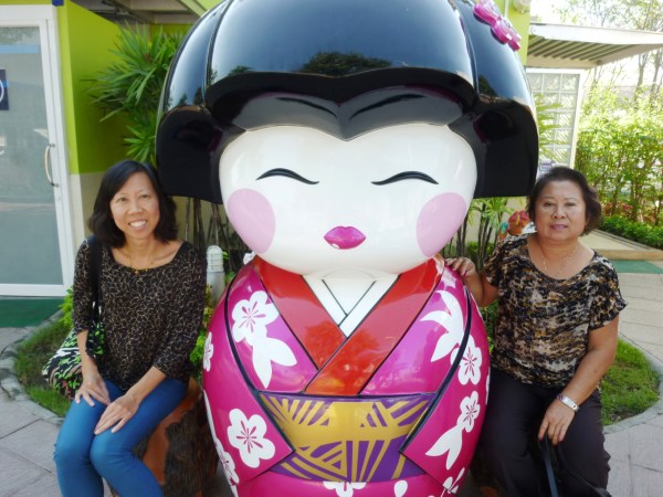 Me and Mom at a rest stop on the way to Ayutthaya