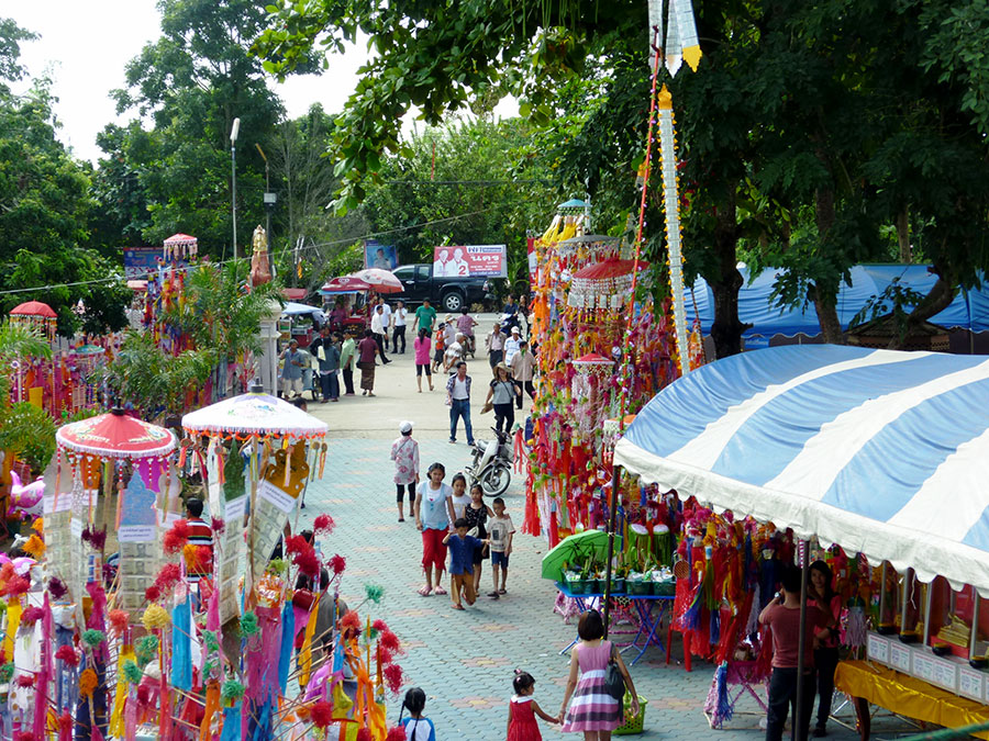 In Lamphun, at the family temple.