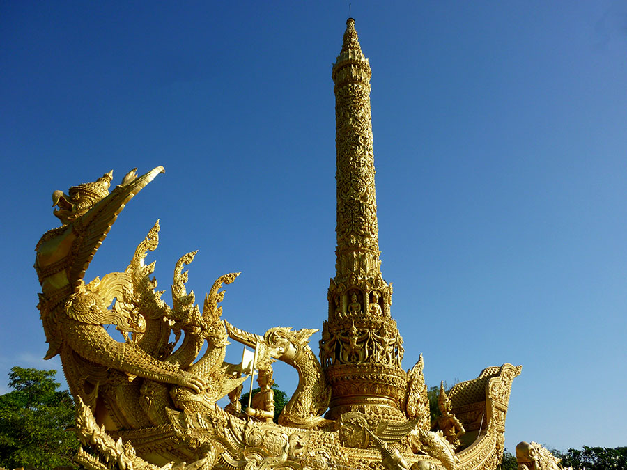 The candle parade float located at the city's central park.