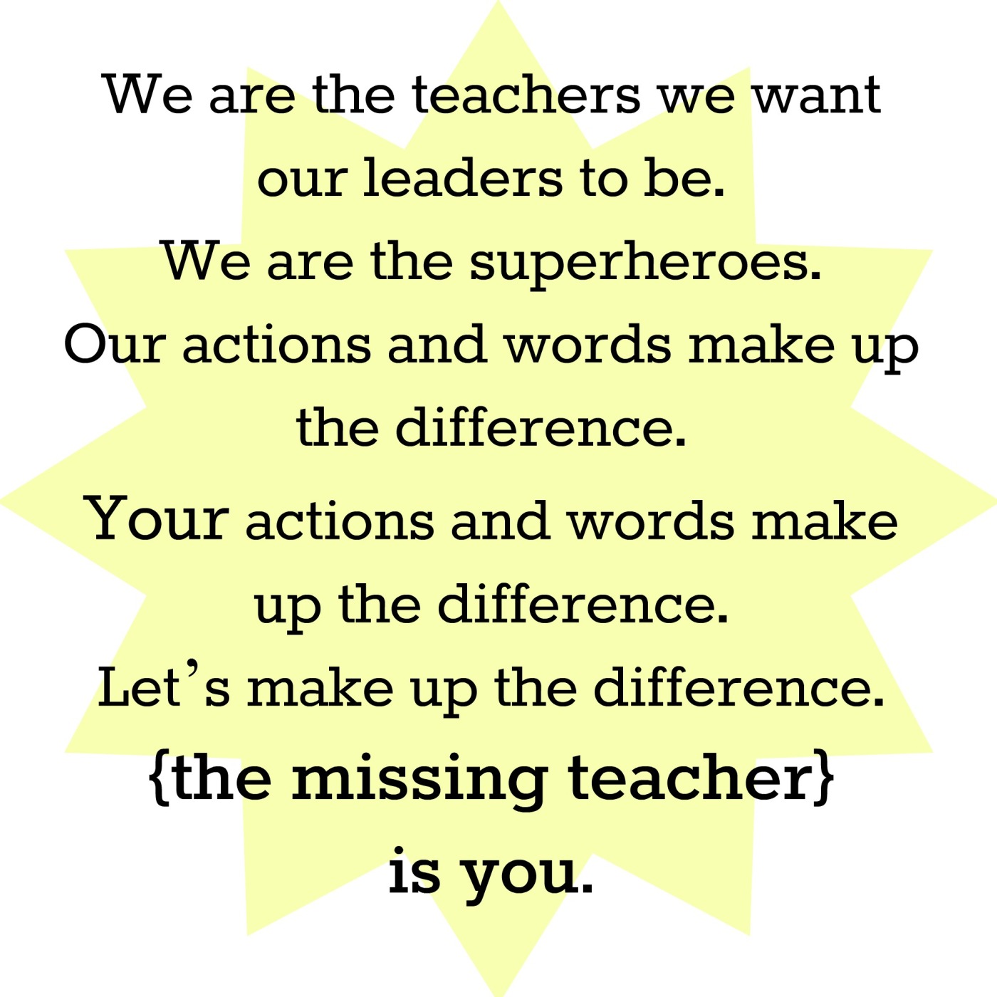 the missing teacher manifesto
