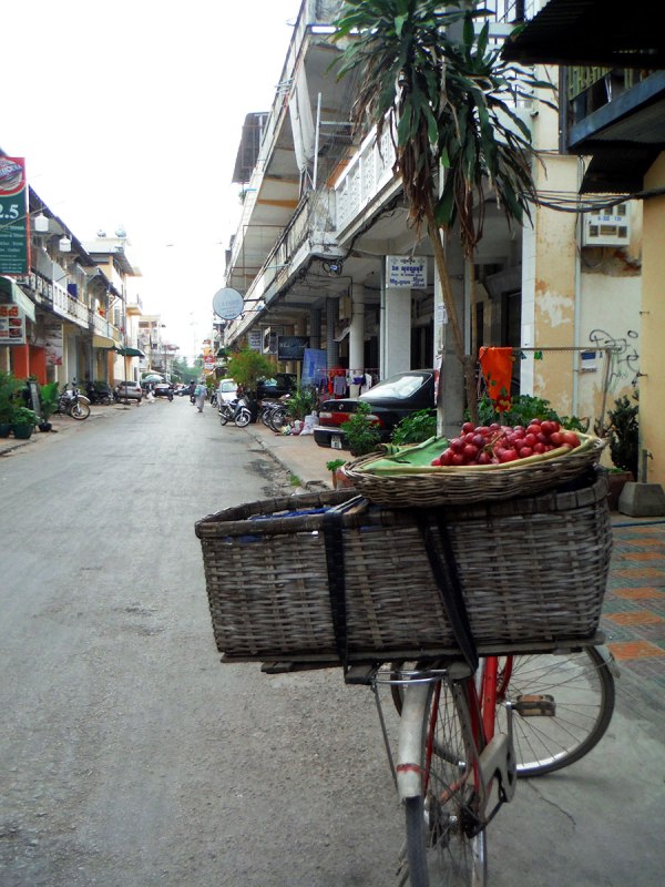 Bicycle fruit seller on Street 1.5 