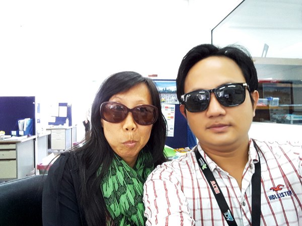 My colleague, my Khmer teacher...#selfieatwork
