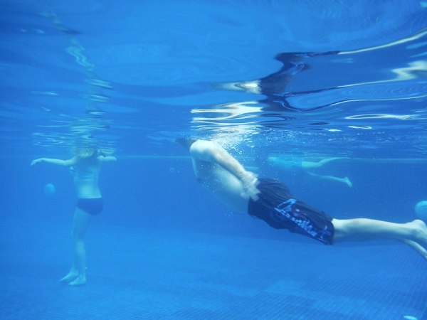 people-swimming underwater in a pool