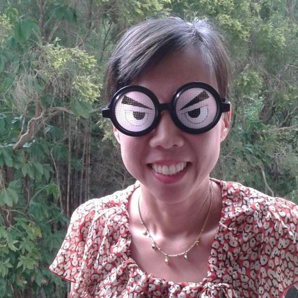 Asian wearing offensive glasses