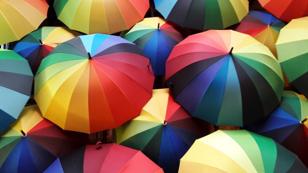 rainbow umbrellas in penang malaysia