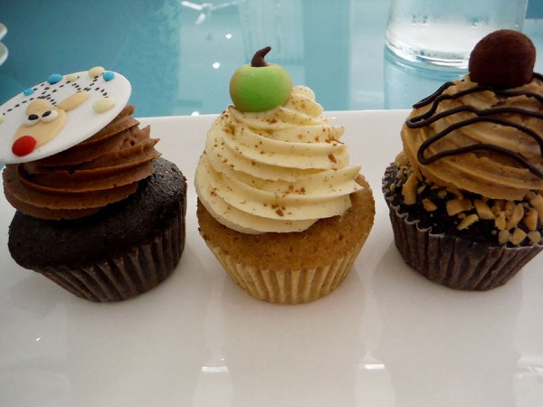 three cupcakes at Blossom Cafe Siem Reap