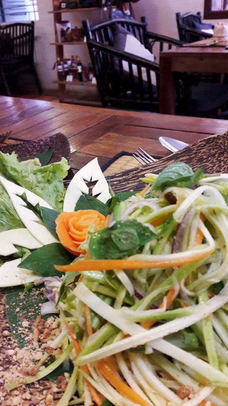 Banana blossom salad at New Leaf Eatery in Siem Reap, Cambodia