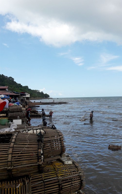at Kep's seafood market looking out to the sea